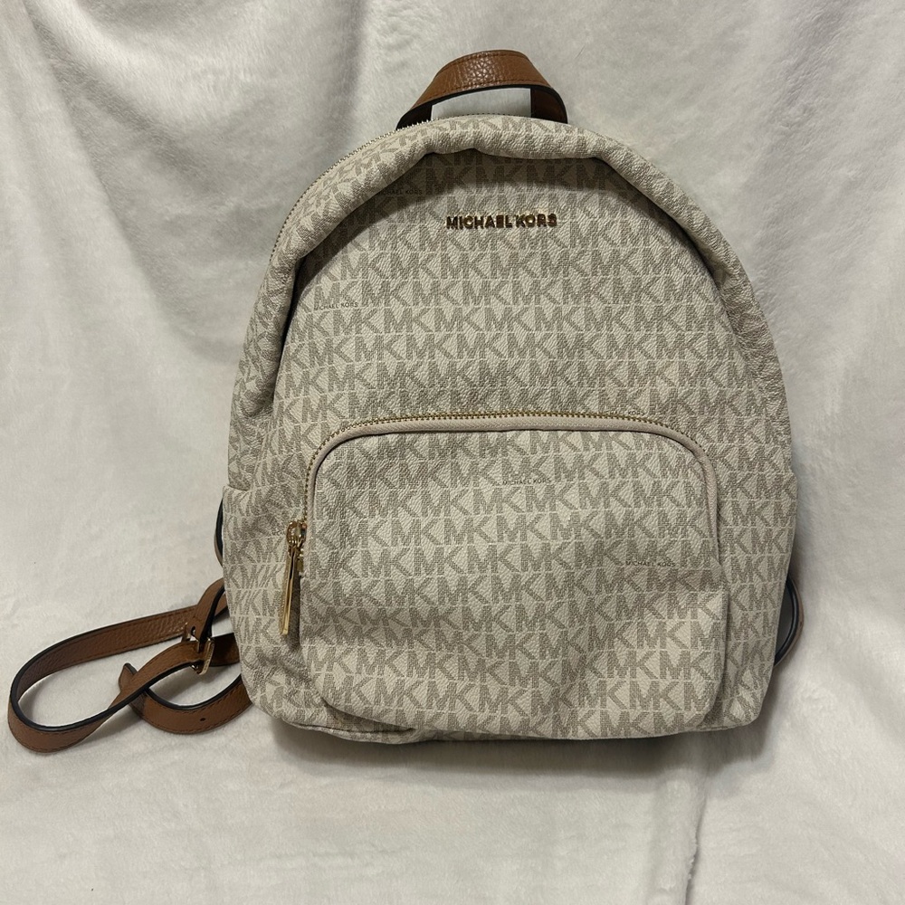 Michael Kors Cream Monogram Backpack